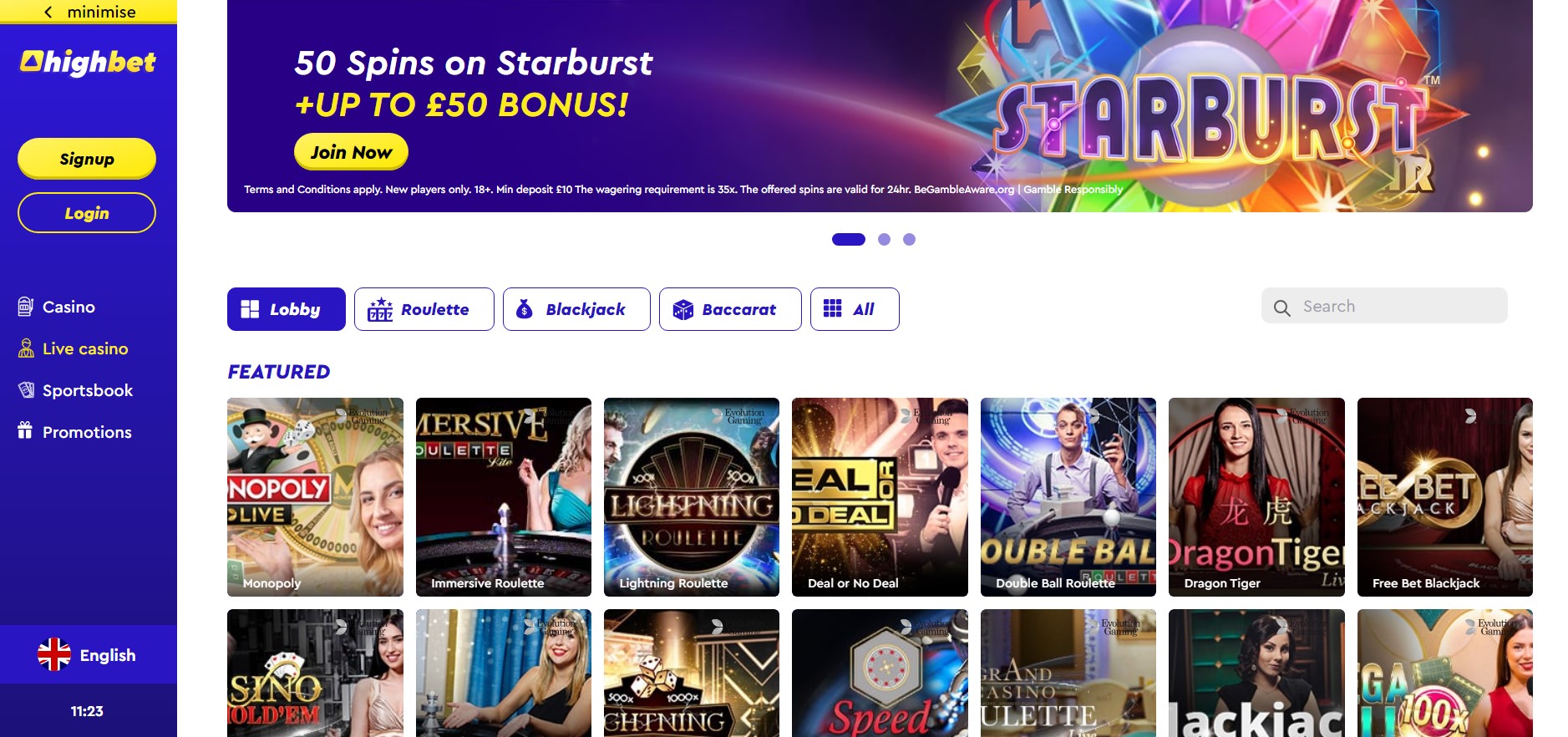 highbet live casino